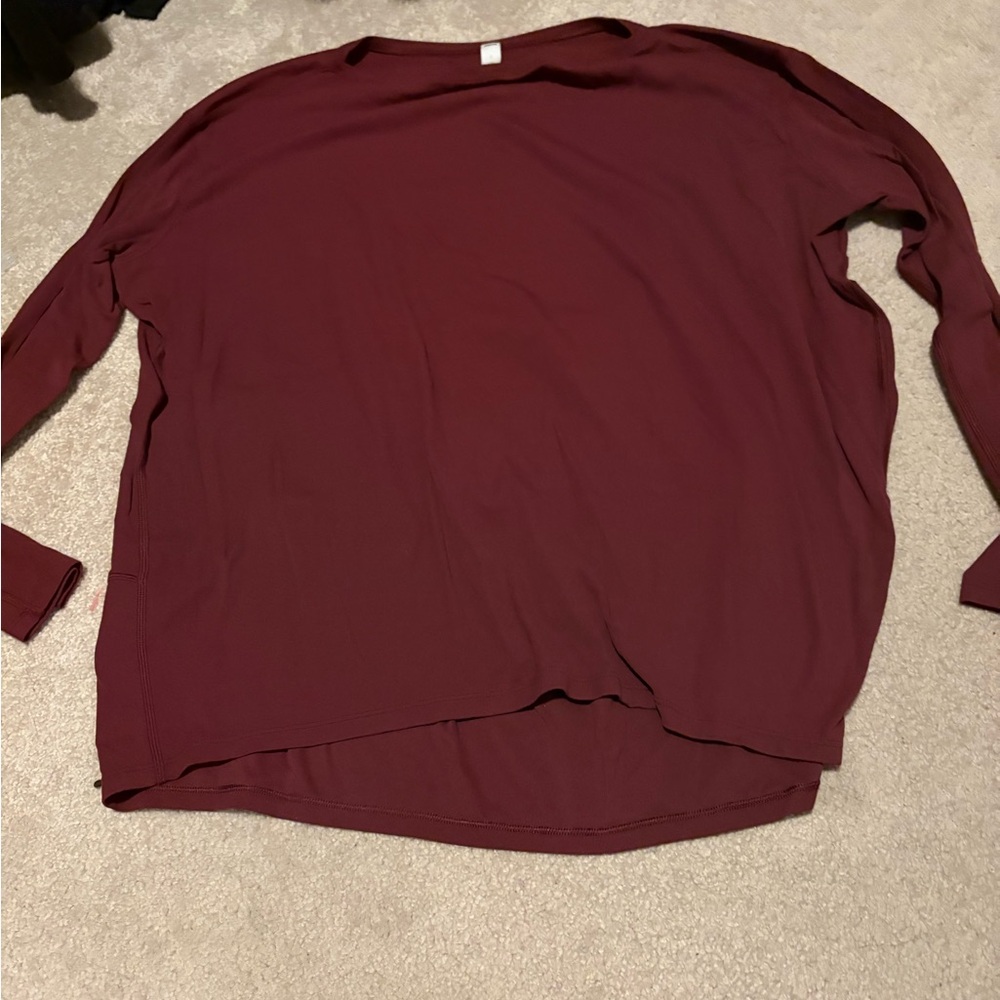Lululemon Athletica Burgundy Long Sleeve Top